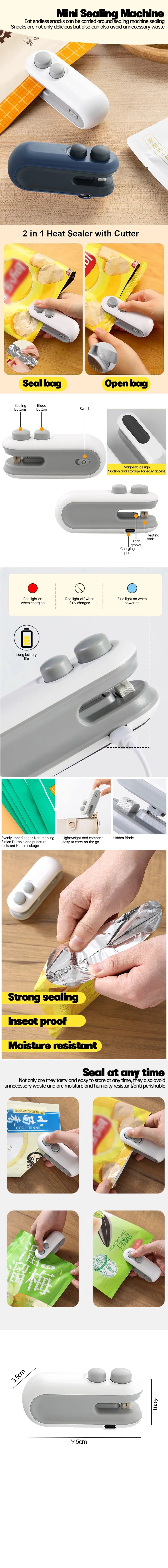 Sealora™ Mini Bag Sealer - Keep Your Food Fresh 3X Longer