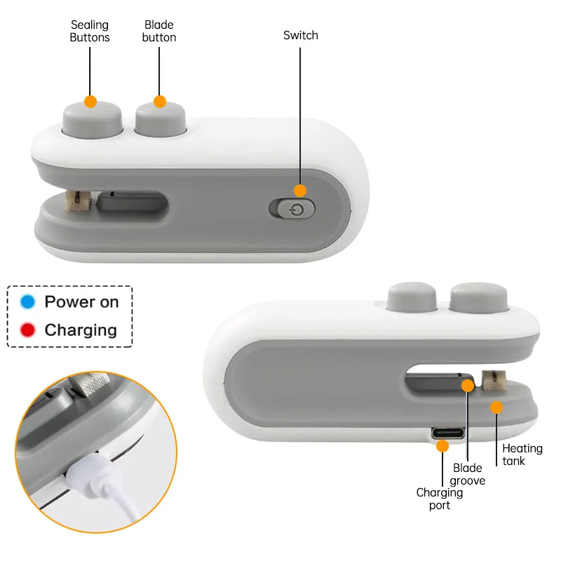 Sealora™ Mini Bag Sealer - Keep Your Food Fresh 3X Longer